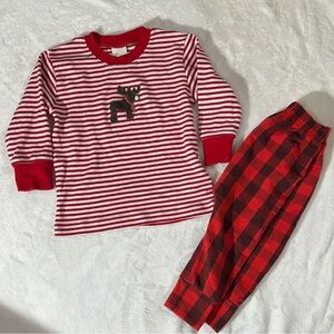 NWOT Paty Red Stripe Pima cotton reindeer applique top 12/18mo